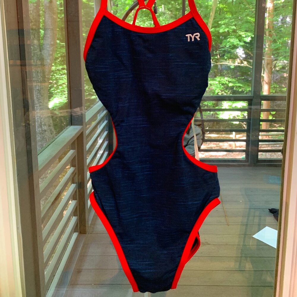 TYR Durafast Sandblasted Women Monofit Navy 1 Piece Swim Size 26/XXS